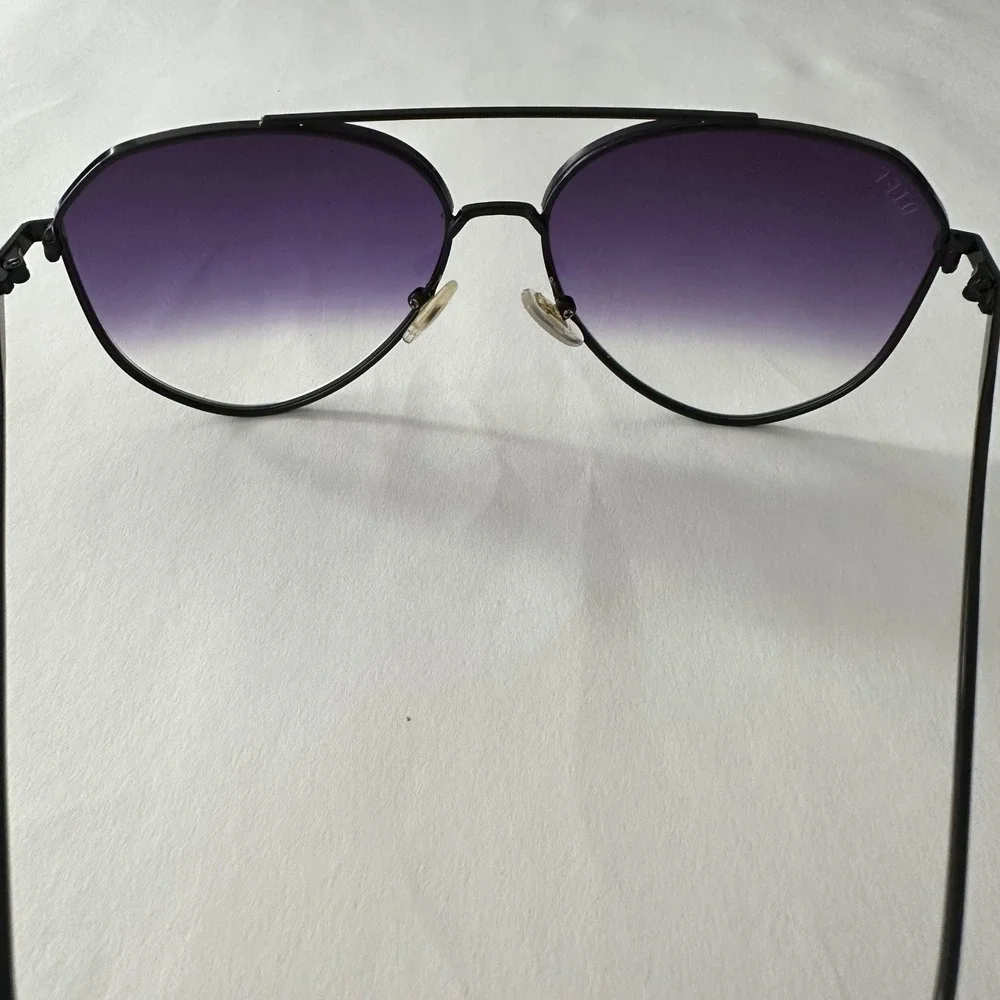 DIFF Eyewear Square Navigator Aviator Sunglasses Black Purple Gradient 61-15-142